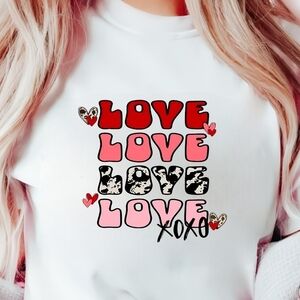 VALENTINES DAY LOVE White & Red Top